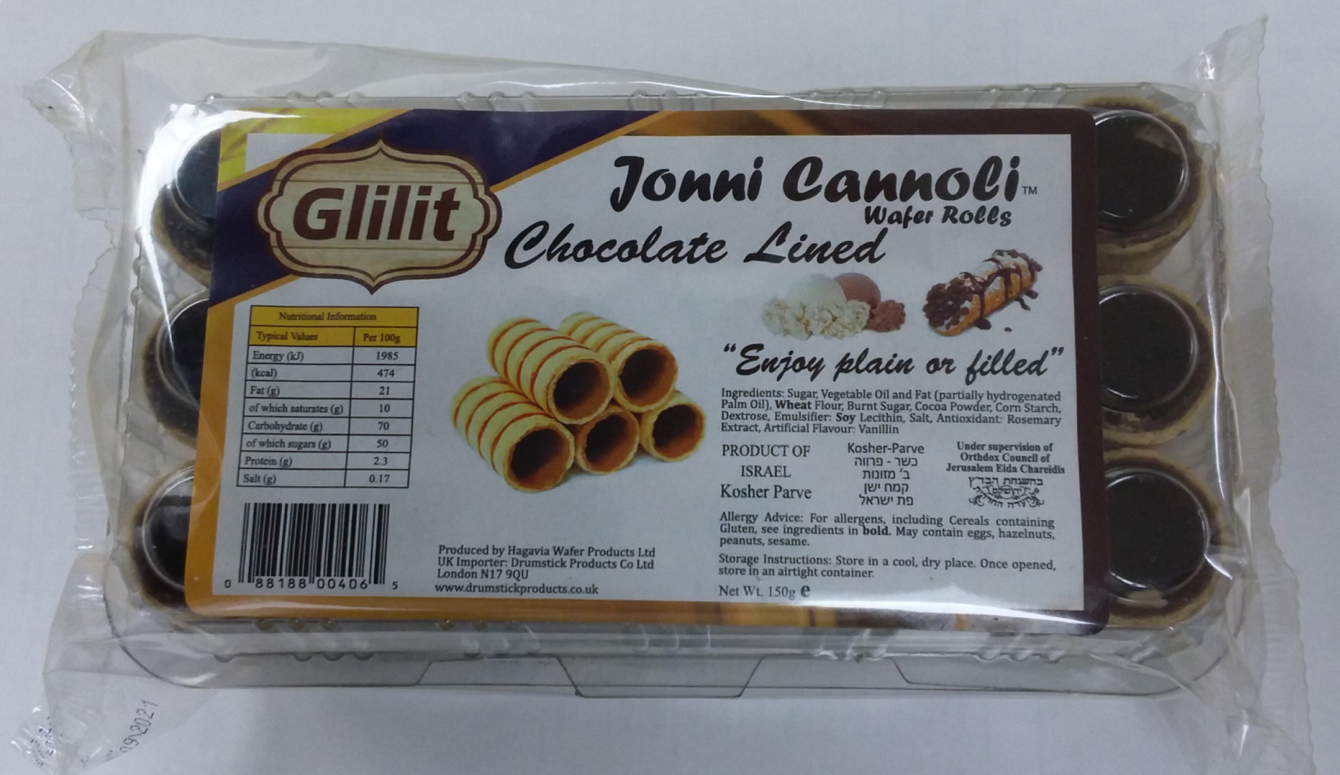 GLILIT JONNI CANNOLI CHOCOLATE LINED