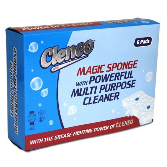 CLENEO MAGIC SPONGE WITH POWERFULL MULTI PURPOSE CLEANER 6 pads