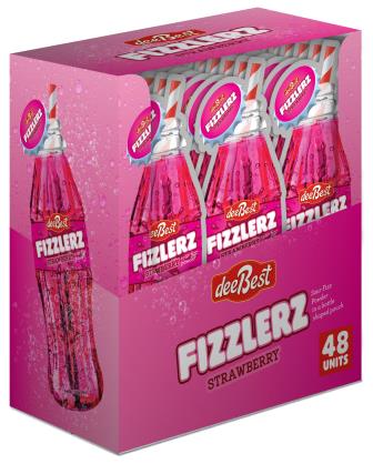 DEE BEST STRAWBERRY SOUR FIZZLERS DISPLAY
