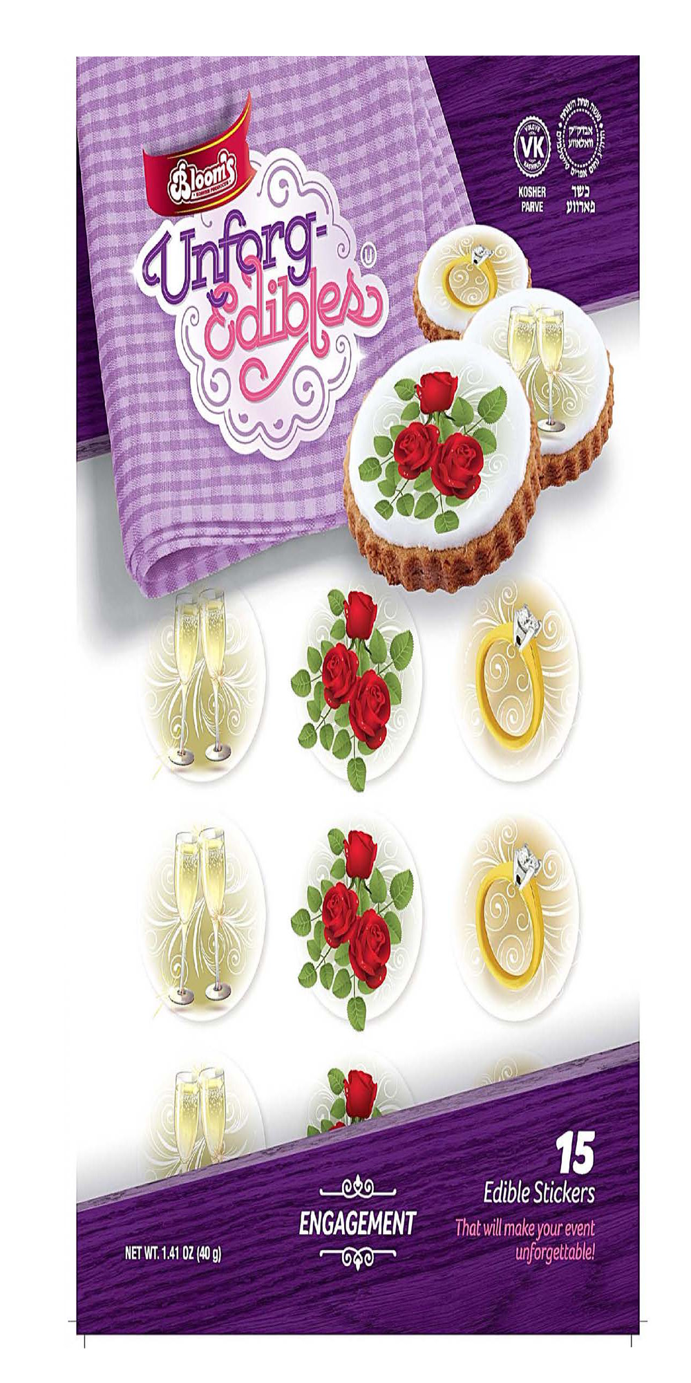 BLOOMS ENGAGEMENT EDIBLE STICKERS