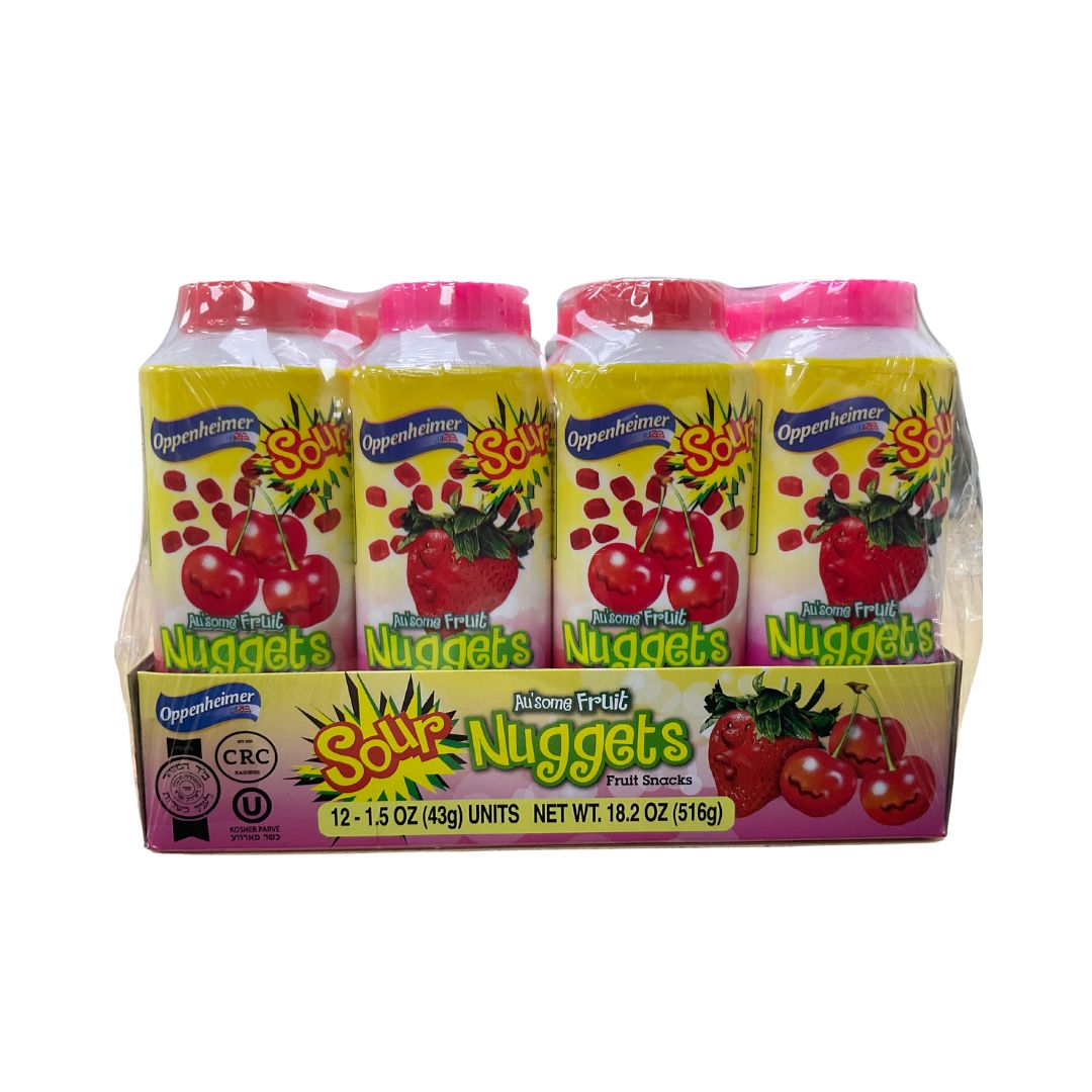 OPPENHEIMER FRUIT SOUR JUICE NUGGETS CHERRY STRAWBERRY