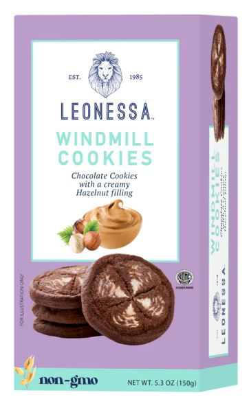 LEONESSA WINDMILL CHOCOLATE COOKIE WITH HAZELNUT FILLING