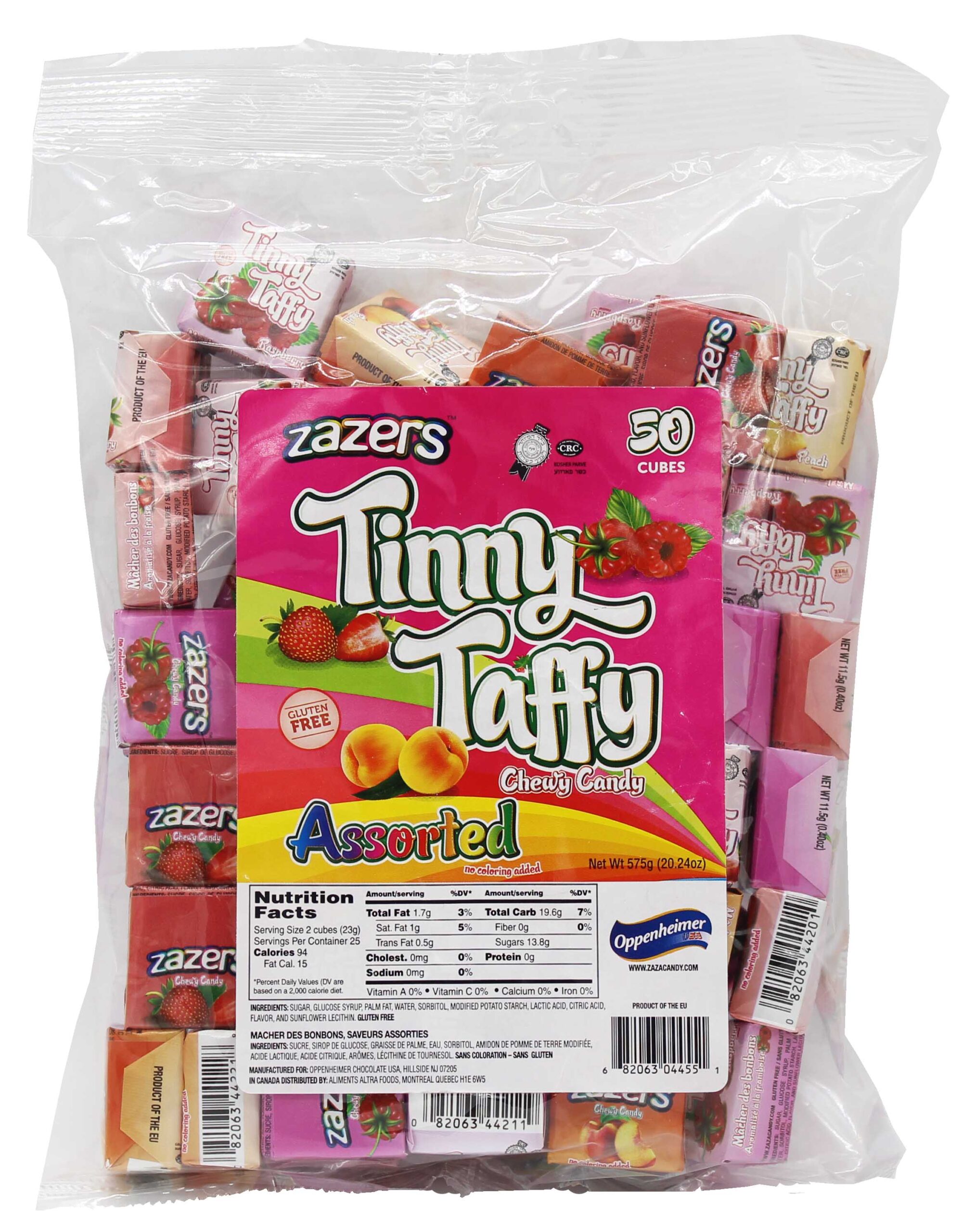 ZAZERS TINNY TAFFY ASSORTED CUBES (50 pcs)