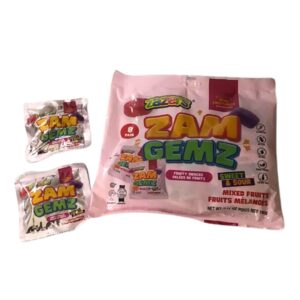 ZAZA ZAM GEMZ MINI MIXED FRUIT JELLYS (8 pack)