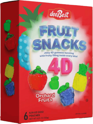 DEE BEST 4D FRUIT SNACKS ORCHARD FRUITS (6 POUCHES)