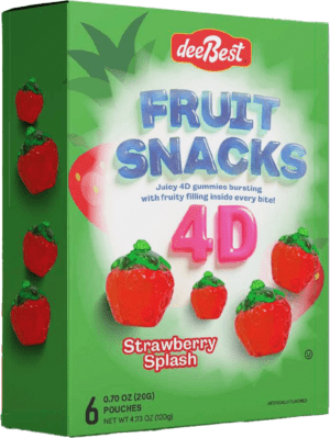 DEE BEST 4D FRUIT SNACKS STRAWBERRY SPLASH (6 POUCHES)