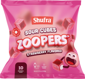 SHUFRA ZOOPER STRAWBERRY SOUR CUBES (10 pack)