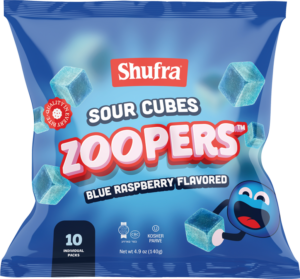 SHUFRA ZOOPER BLUE RASPBERRY SOUR CUBES (10 pack)